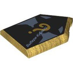 Деталь Лего Плитка Модифицированная 2 х 3 Пятиугольная С Рисунком Цвет Перламутрово-Золотой