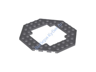 Деталь Лего Пластина 10 х 10 Восьмиугольник С Открытым Центром Цвет Темно-Серый