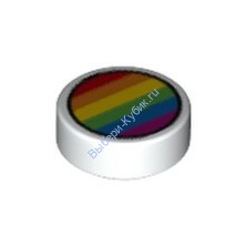 Деталь Лего Плитка Круглая 1 х 1 С Рисунком Цвет Белый