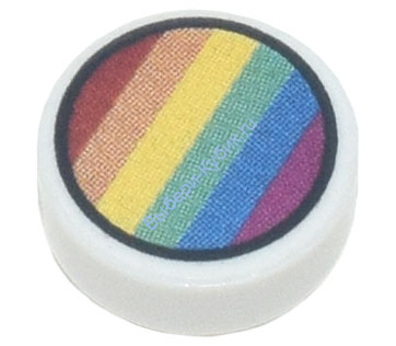 Деталь Лего Плитка Круглая 1 х 1 С Рисунком Цвет Белый