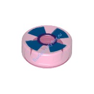 Деталь Лего Плитка Круглая 1 х 1 С Рисунком Цвет Прозрачно-Розовый