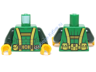  Деталь Лего  Торс Цвет Зеленый