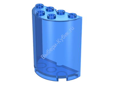 Деталь Лего Половина Цилиндра 2 х 4 х 4 Цвет Прозрачно-Синий