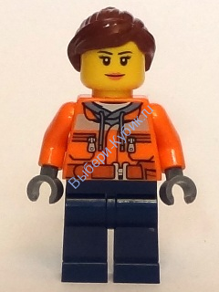 Минифигурка Лего Сити - Работник грузового центра - Женщина