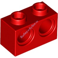 Деталь Лего Техник Кубик 1 х 2 С Отверстиями Цвет Красный