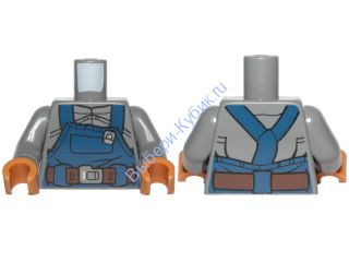 Деталь Лего Торс С Рисунком Цвет Темно-Серый