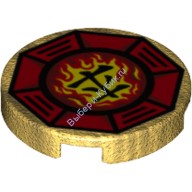 Деталь Лего Плитка Круглая 2 х 2 Аэроджитсу Огонь Цвет Перламутрово-Золотой