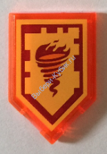 Деталь Лего Плитка Модифицированная 2 х 3 Пятиугольная С Рисунком Цвет Прозрачно-Неоново-Оранжевый