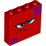 Деталь Лего Кубик С Рисунком 1 x 4 x 3 Цвет Красный