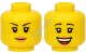 Деталь Лего Голова Минифигурки Двусторонняя Женская Цвет Желтый