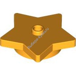 Деталь Лего Пластина Круглая 4 x 4 x 2/3 Со Звездой И 1 Открытой Шпилькой Цвет Ярко-Светло-Оранжевый