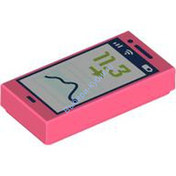 Деталь Лего Плитка 1 х 2 С Рисунком Цвет Коралловый 3069pb1166