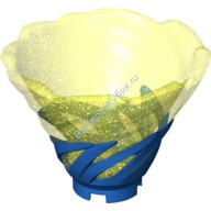 Деталь Лего Спираль Торнадо С блестящим прозрачно-неоново-зеленым верхним узором Цвет Синий