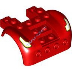 Деталь Лего Автомобильное Крыло 6 x 4 С Рисунком Цвет Красный