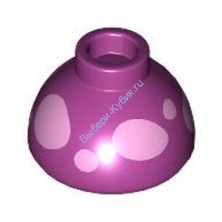 Деталь Лего Кубик С Рисунком Круглый 1 1/2 x 1 1/2 x 2/3 Купол Цвет Маджента