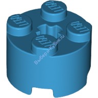 Деталь Лего Кубик Круглый 2 х 2 С Отверстием Под Ось Цвет Темно-Лазурный
