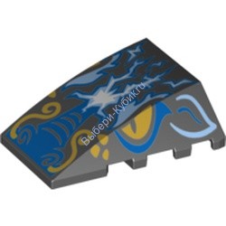 Деталь Лего Клин С Рисунком 4 х 4 Без Штырьков Цвет Черный