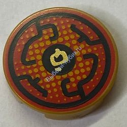 Деталь Лего Плитка Круглая 2 х 2 С Рисунком Цвет Перламутрово-Золотой