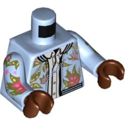 Деталь Лего Торс С Рисунком Цвет Ярко-Светло-Голубой