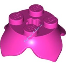 Деталь Лего Кубик Круглый 2 х 2 С 4 Лепестками И Отверстием Под Ось Цвет Темно-Розовый