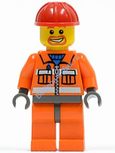Минифигурка Лего Сити - Рабочий-строитель 
