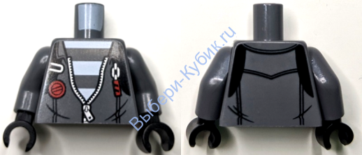 Деталь Лего Торс С Рисунком Цвет Темно-Серый