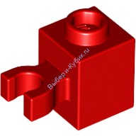 Деталь Лего Кубик Модифицированный 1 х 1 С Защелкой Вертикальной Защелкой Открытый Штырёк Цвет Красный