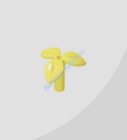 Деталь Аналог Совместимый С Лего Стебель Растения С 3 Листьями Цвет Ярко-Светло-Желтый