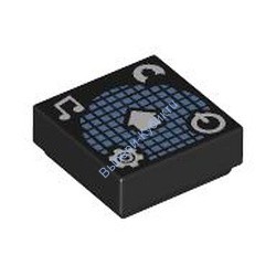 Деталь Лего Плитка 1 х 1 С Рисунком Цвет Черный