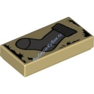 Деталь Лего Плитка 1 х 2 с Носком Цвет Песочный