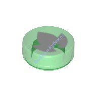 Деталь Лего Плитка Круглая 1 х 1 С Рисунком Цвет Прозрачно-Зеленый