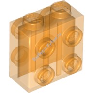 Деталь Лего Кубик Модифицированный 1 x 2 x 1 2/3 С Штырьками На Каждой Стороне Цвет Прозрачно-Оранжевый