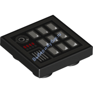 Деталь Лего Плитка Модифицированная 2 х 2 Обратная с Клавиатурой Цвет Черный