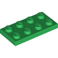 Деталь Лего Пластина 2 х 4 Цвет Зеленый
