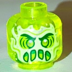 Деталь Лего Голова Инопланетного Призрака Цвет Прозрачно-Неоново-Зеленый