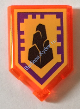 Деталь Лего Плитка Модифицированная 2 х 3 Пятиугольная С Рисунком Цвет Прозрачно-Неоново-Оранжевый