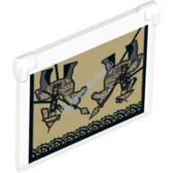 Деталь Лего Стекло Для Окна 1 X 4 X 3 - С Петлями С Рисунком Цвет Прозрачный