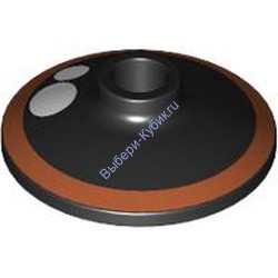 Деталь Лего Тарелка 2 х 2 Перевернутая С Рисунком Цвет Черный