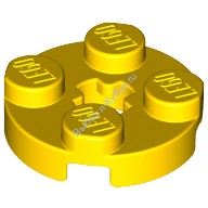 Деталь Лего Пластина Круглая 2 х 2 С Отверстием Под Ось Цвет Желтый