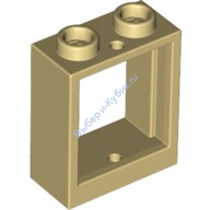 Деталь Лего Окно 1 х 2 х 2 Плоский Перед Цвет Песочный