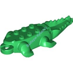 Деталь Лего Тело Аллигатора/Крокодила С Нижними Зубами Цвет Зеленый