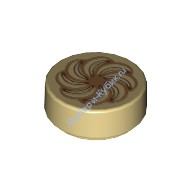 Деталь Лего Плитка Круглая 1 х 1 С Рисунком Цвет Песочный