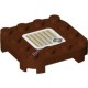 Деталь Лего Пластина Модифицированная 4 x 4 с Закругленными Углами и 4 Ножками С Рисунком Цвет Коричневый