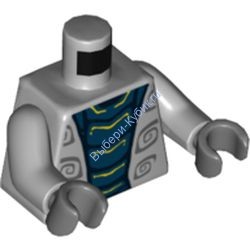 Деталь Лего Торс С Рисунком Цвет Светло-Серый