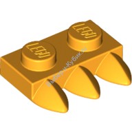 Деталь Лего Пластина 1 х 2 С 3 Зубами Цвет Ярко-Светло-Оранжевый