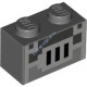 Деталь Лего Кубик 1 х 2 С Декором Цвет Темно-Серый