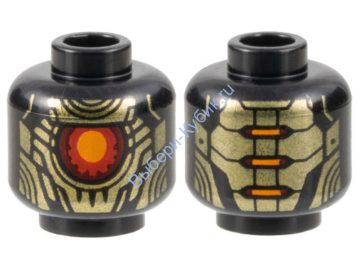 Деталь Лего Голова  Минифигурки Двухсторонняя Цвет Черный