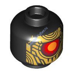 Деталь Лего Голова  Минифигурки Двухсторонняя Цвет Черный