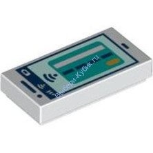 Деталь Лего Плитка 1 х 2 С Рисунком Цвет Белый