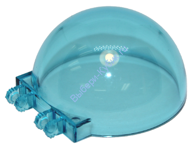 Деталь Лего Лобовое Стекло 6 х 6 х 3 Половина Сферы Со Сдвоенными Стопорными Пальцами Цвет Прозрачно-Голубой